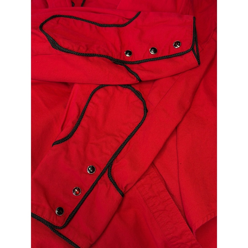 Panhandle Slim Western Shirt Women SZ L Red Floral Embroidery Pearl Snap Rodeo - Picture 11 of 12
